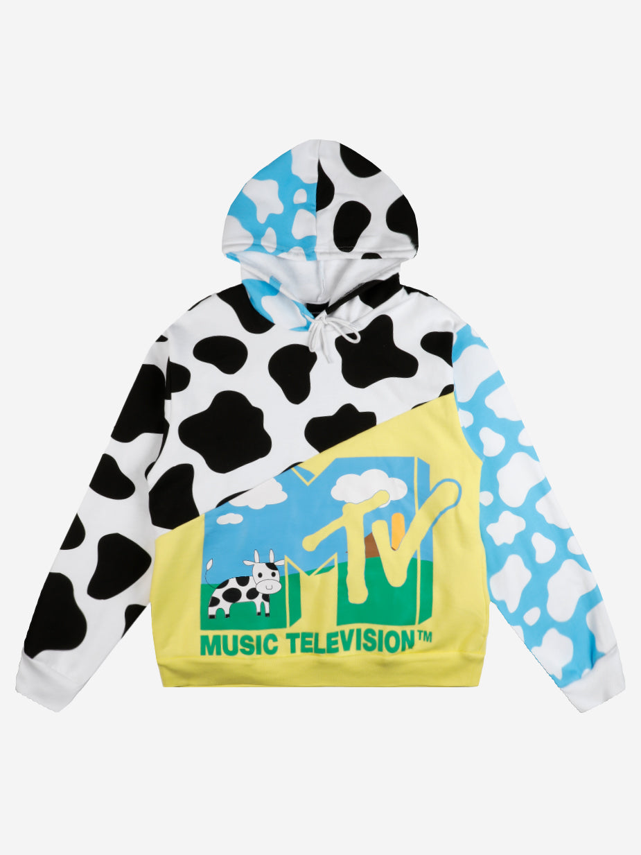 Cow Logo Split Hoodie