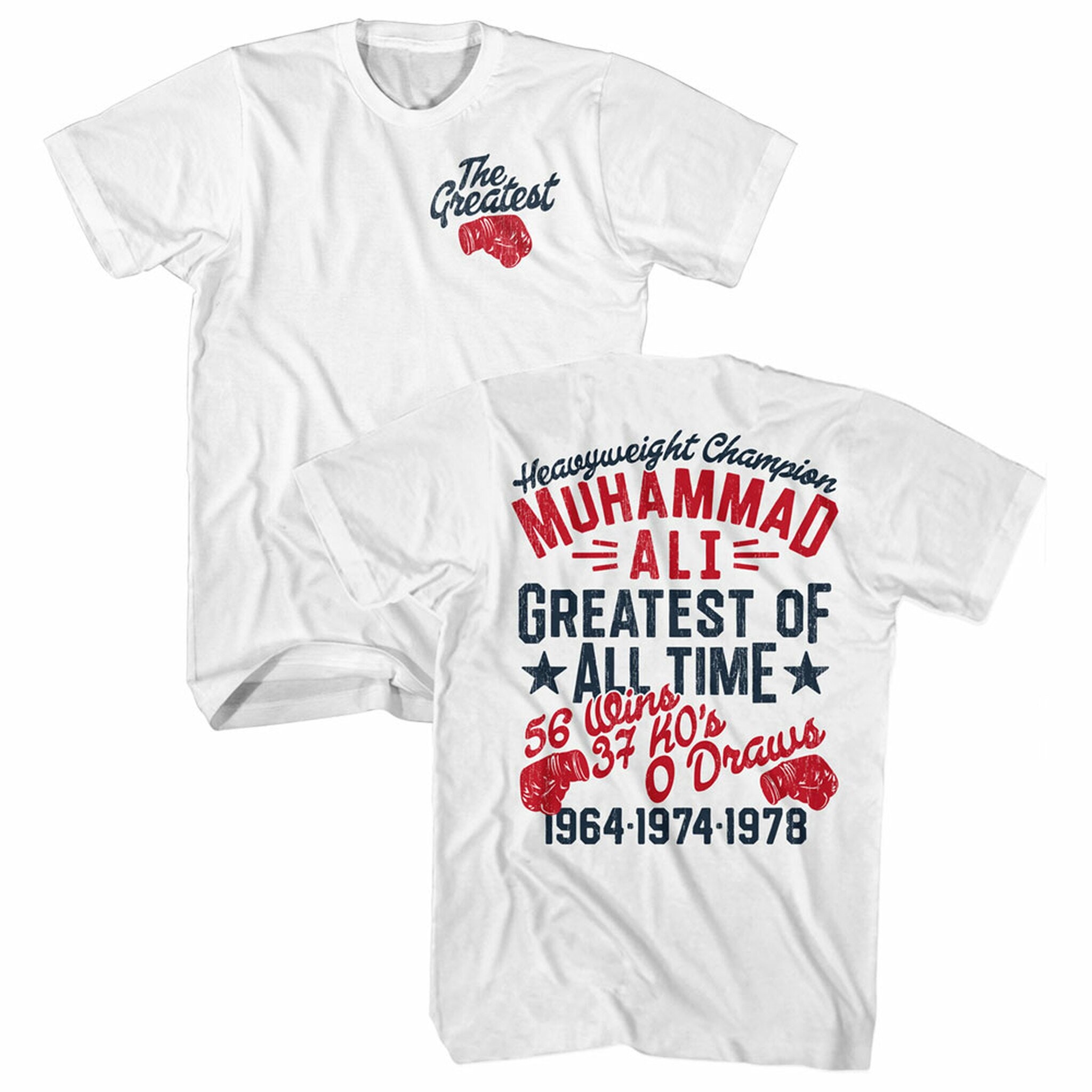 Muhammad Ali The Greatest Glove White Adult T-Shirt