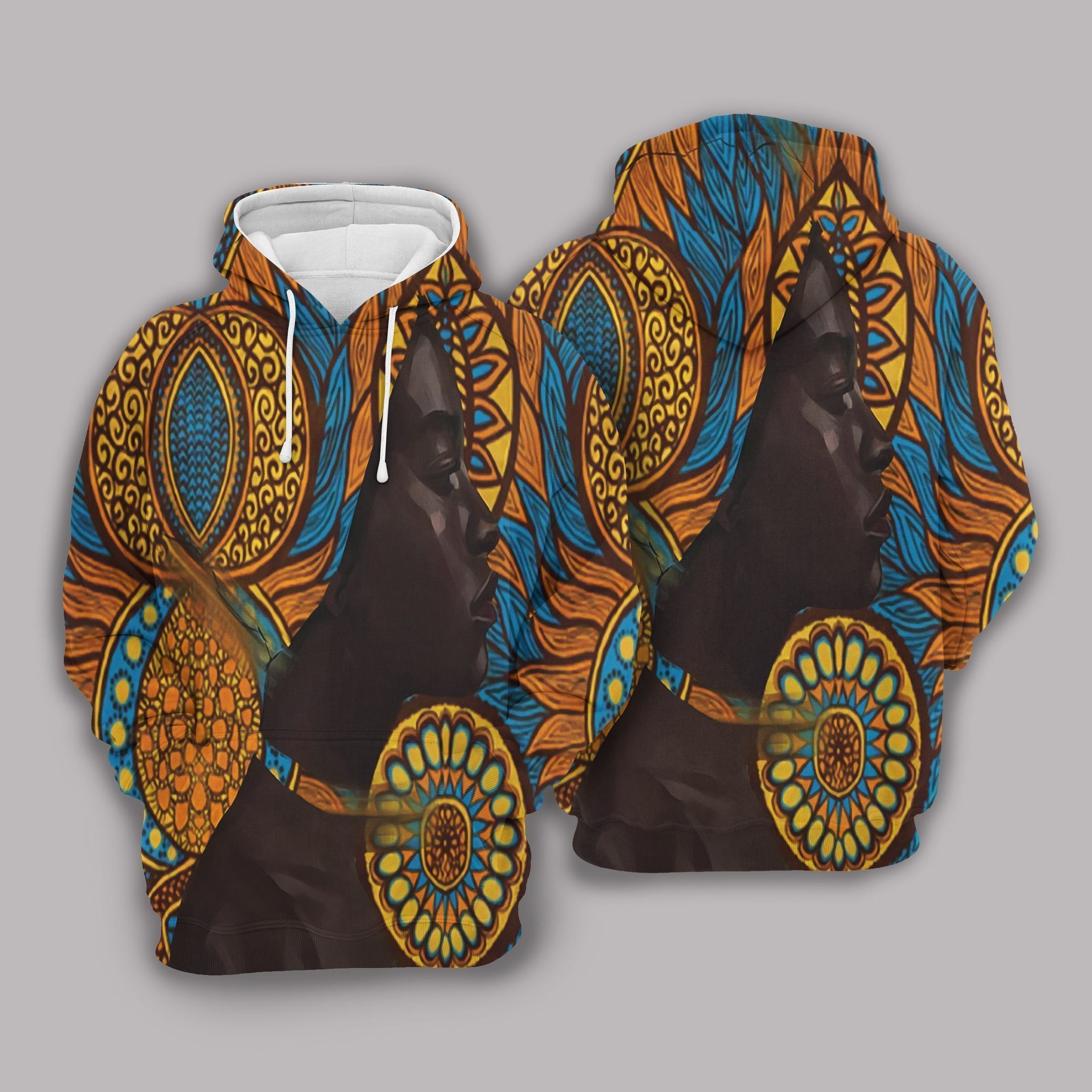 African American Fractal Flower Hoodie Bt08