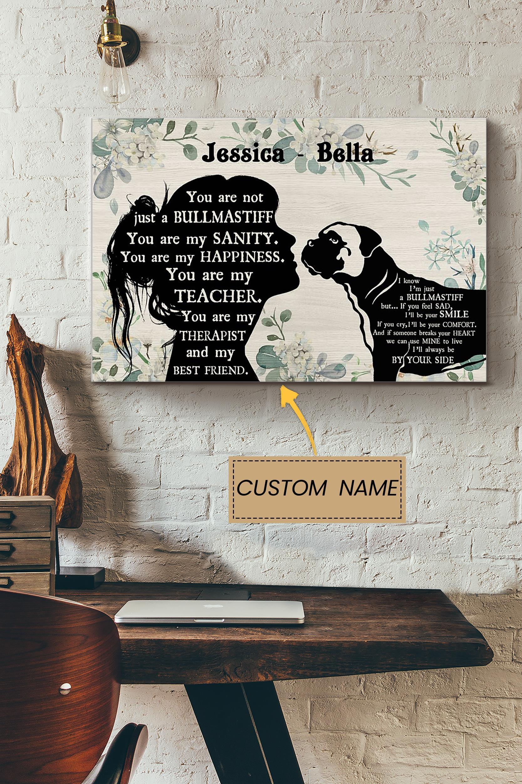 Bulldog Girl Therapist Best Friend Personalized Poster – Animal Wall Art – Gift For Dog Lover Dog Foster Puppy Fan Poster