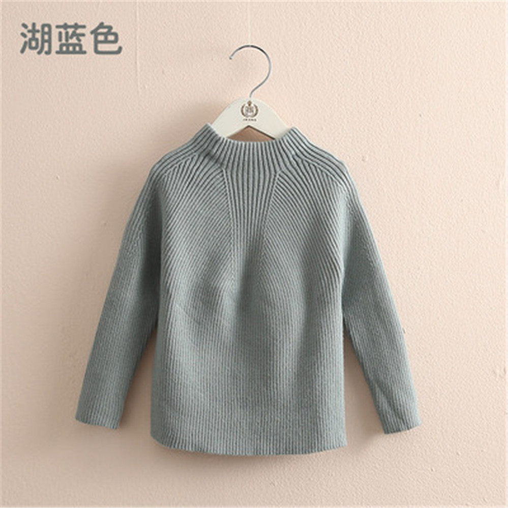 2020 Autumn Winter Warm 2 3 4 6 8 9 10 12 Years 90-150cm O-Neck Knitted Solid Color Slim All Match Sweaters For Baby Kids Girls alx