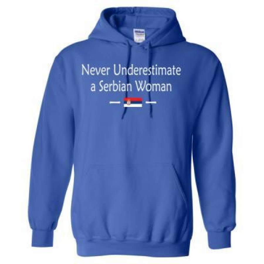 AGR Never Underestimate A Serbian Woman – Heavy Blend™ Hooded Sweatshirt