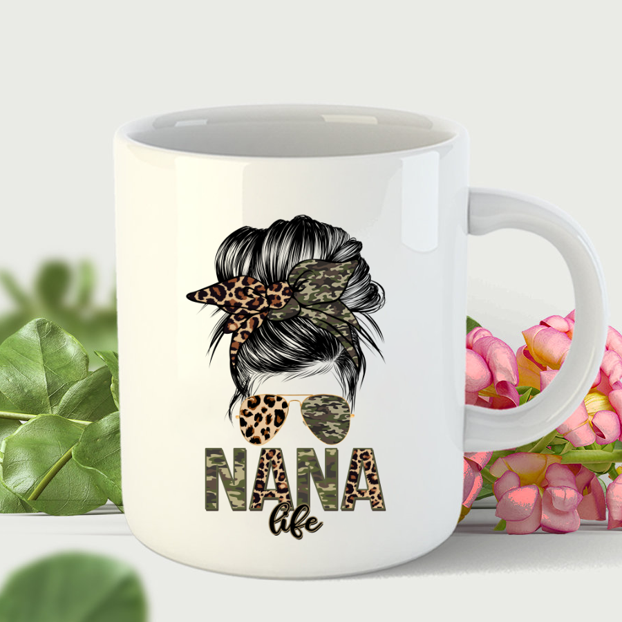 Nana Grandma Life Camo Leopard Mug