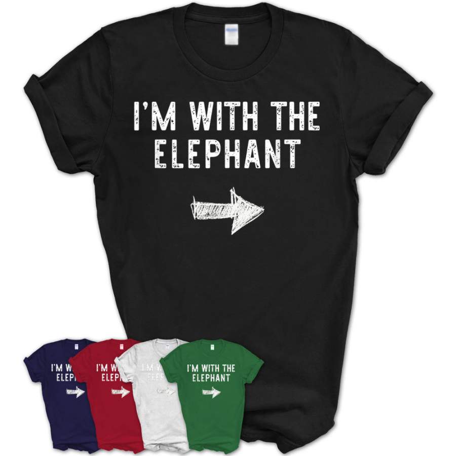 I’M With The Elephant Costume Halloween Matching Couple T-Shirt – Teezou Store