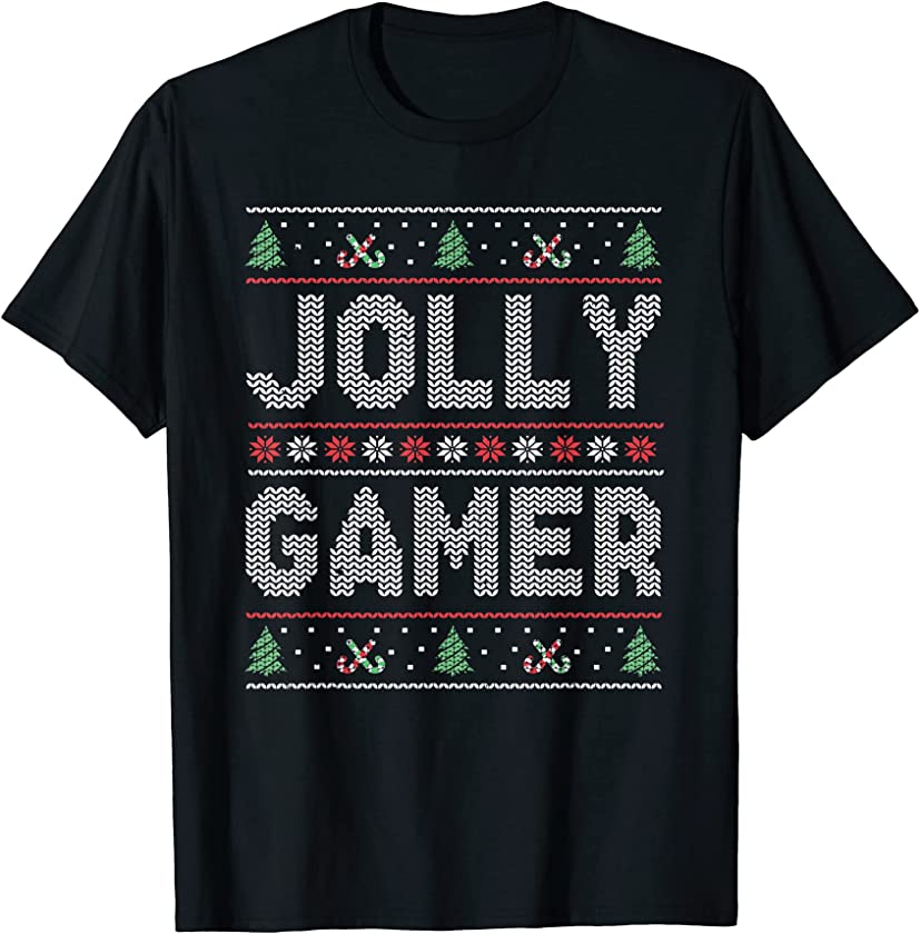 Winter Holiday X-Mas Santa Jolly Gamer Ugly Christmas T-Shirt