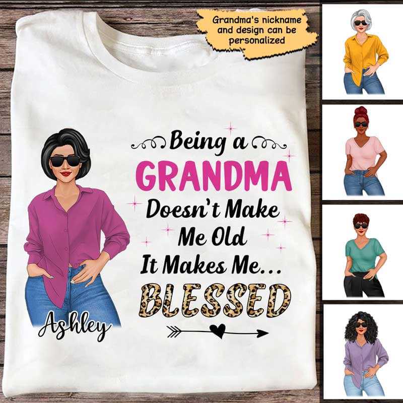 Blessed Nana Leopard Personalized Shirt