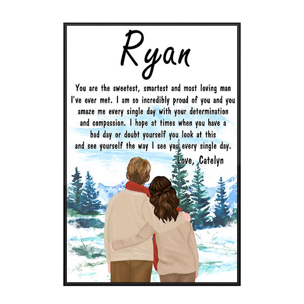 Custom Personalized hairstyle name Valentine’s day wall prints poster gift ideas for room him boyfriend husband her girlfriend wife couple – The Most Loving Man TY2312 – Personalizedwitch