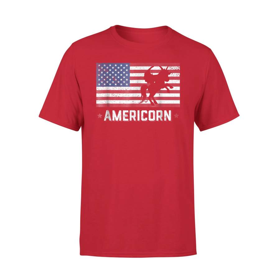 American Flag Unicorn Americorn Usa Funny 4th Of July Premium T-Shirt