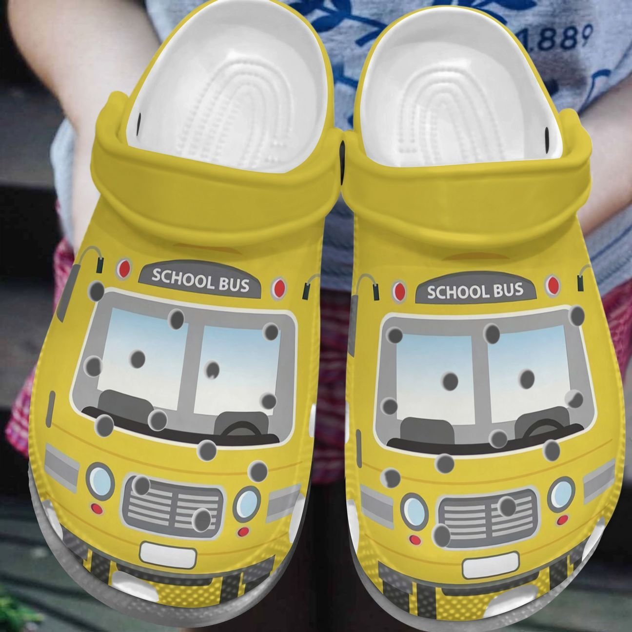 School Bus Personalized Clog, Custom Name, Text, Color, Number Fashion Style For Women, Men, Kid, Print 3D Lovely School Bus