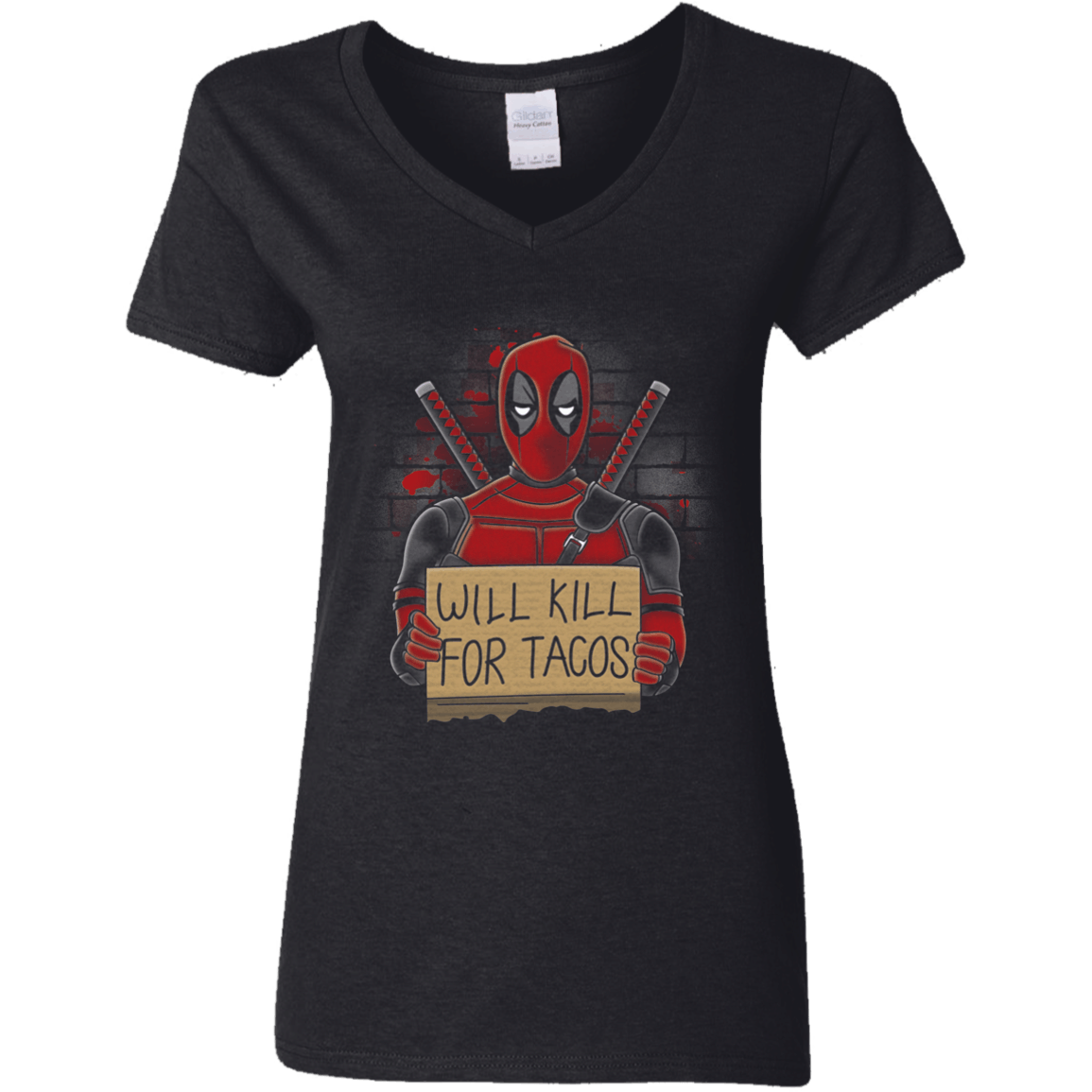 Will Kill For Tacos Womens V-Neck T-Shirt