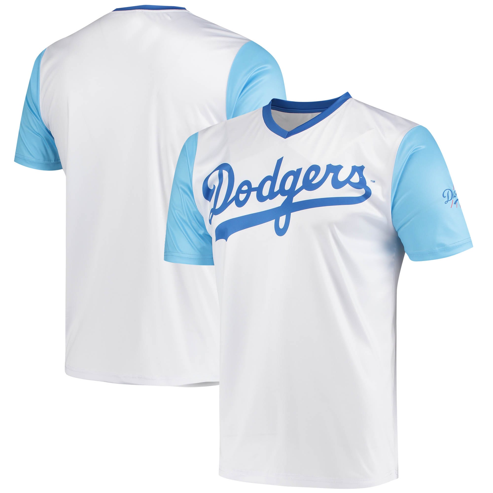 Los Angeles Dodgers Stitches Cooperstown Collection Wordmark V-Neck Jersey – White