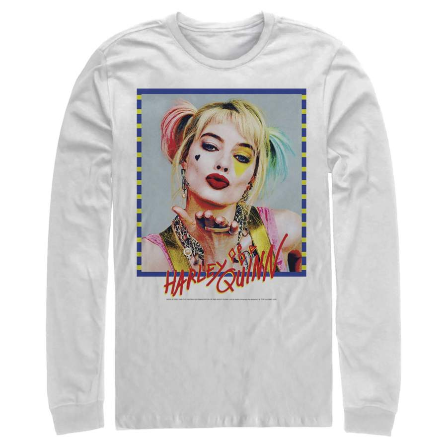 Birds of Prey Men’s Harley Quinn Blowing Kiss  Long Sleeve Shirt