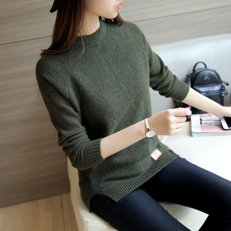 2022 Women Sweaters And Pullovers Autumn Winter Long Sleeve Pull Femme Solid Pullover Female Casual Short Knitted Sweater W1629 alx