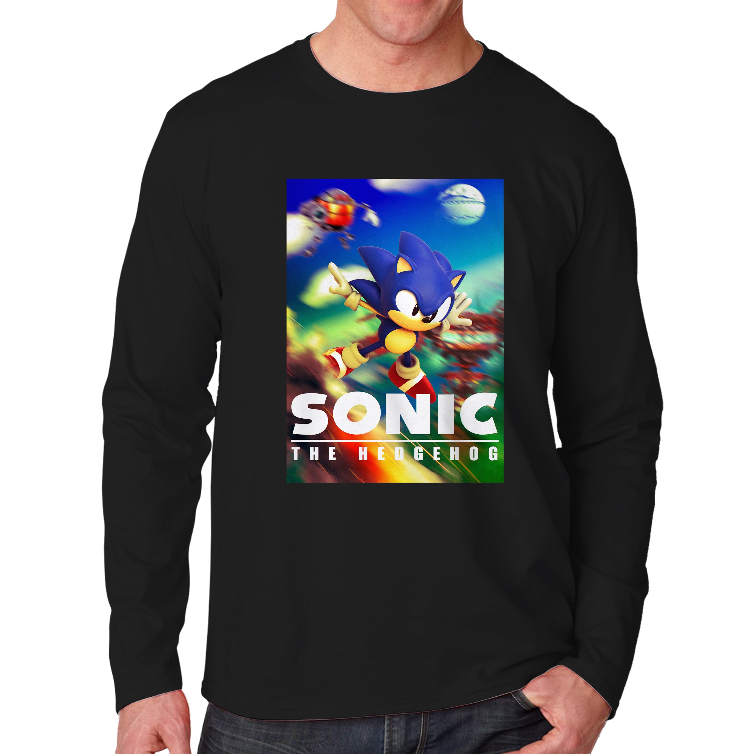 Sonic The Hedgehog Poster Clasic Unisex Long Sleeve T-Shirt Tee