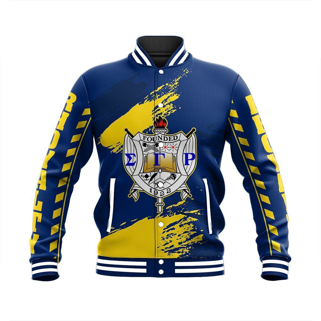 Wonder Print Jacket – Sigma Gamma Rho Nineteen Baseball Jacket