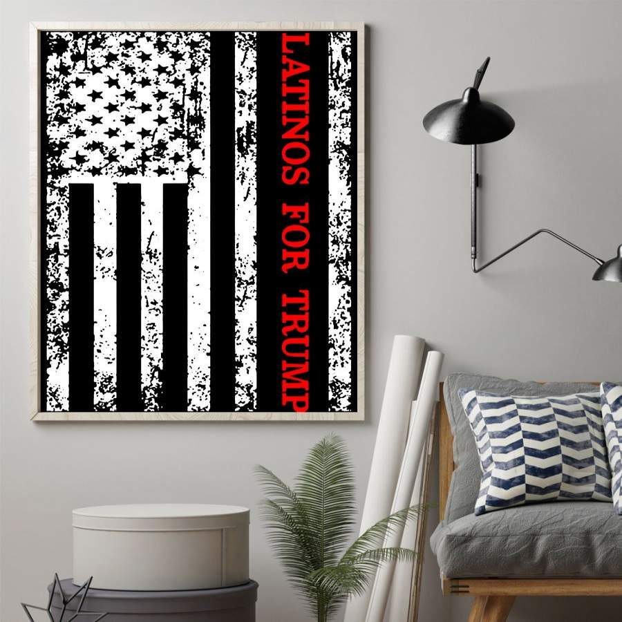 American Flag Latinos For Trump Poster