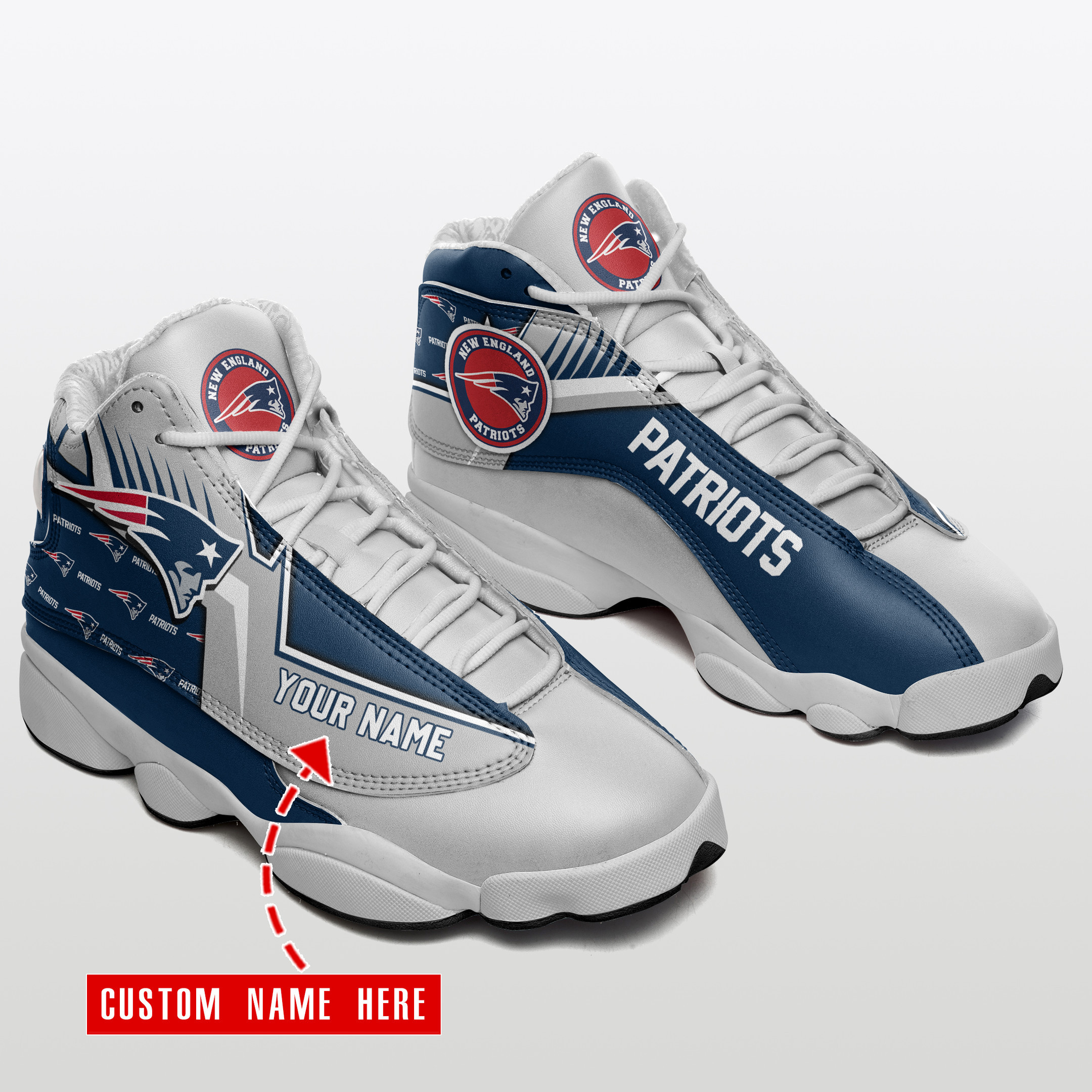 New England Patriots Personalized Ajd13 Sneakers Bg84