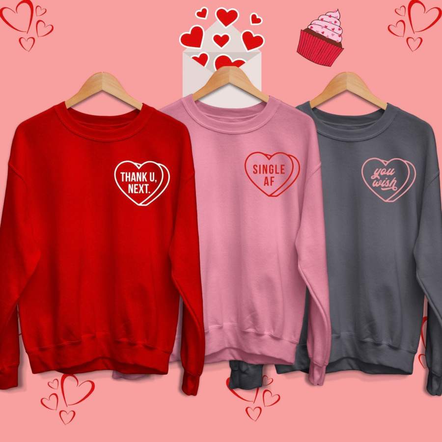 Candy heart anti valentines day sweatshirt – GST