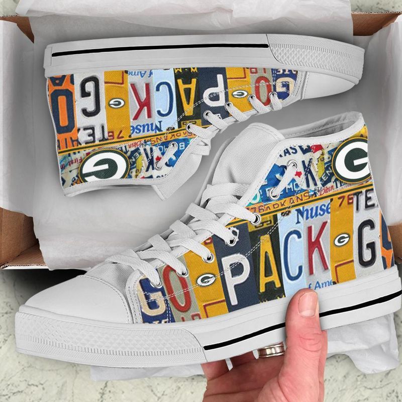 Green Bay Packers Limited Edition Men’S And Women’S White Sole And Shoelaces High Top Canvas Shoes All Us Size Gts000238