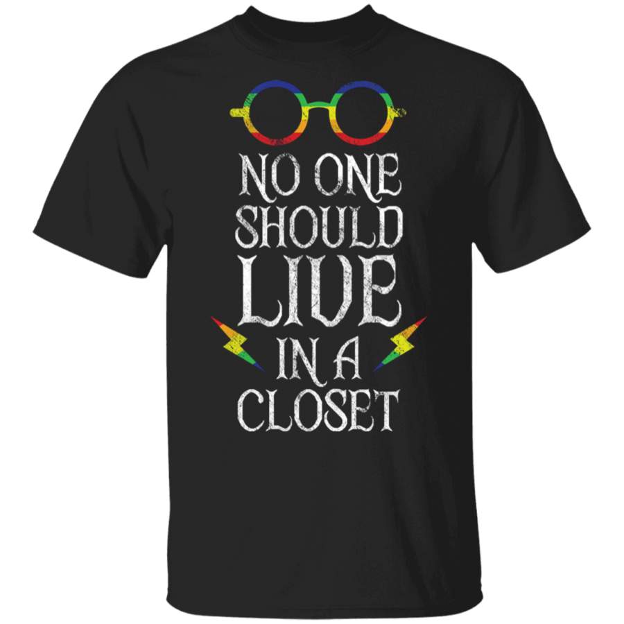 LGBT Lesbian Pride Gift Idea Funny Equality Saying – No One Should Live In a Closet T-Shirt T-Shirt