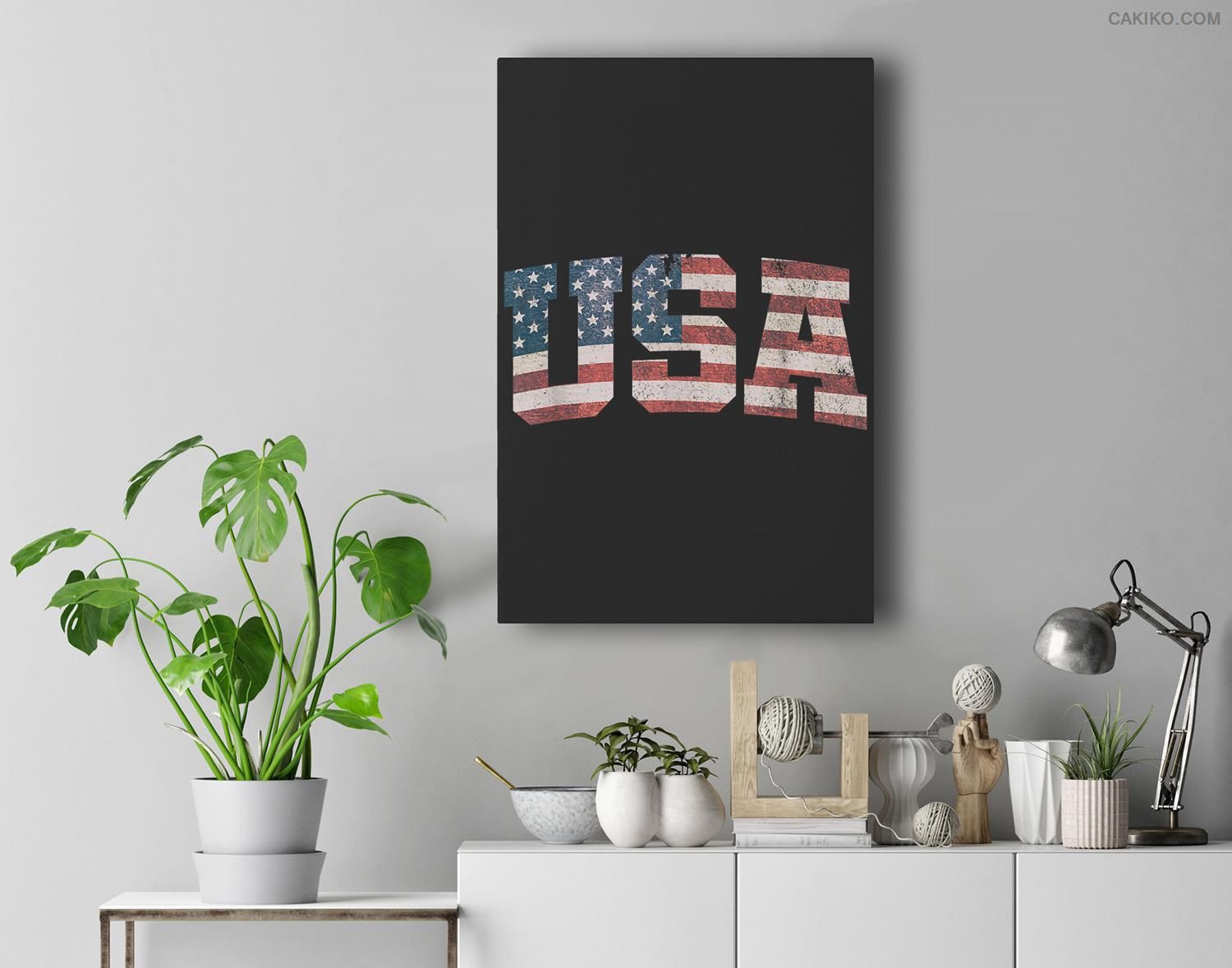 Usa Us Flag Patriotic 4Th Of July America Premium Wall Art Canvas Decor