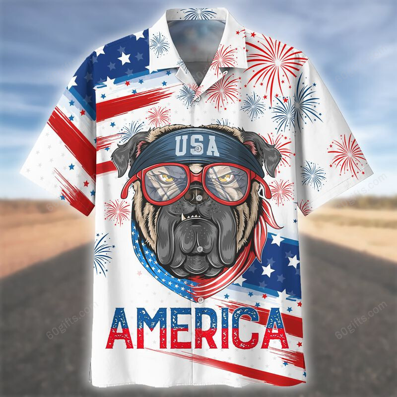 3D Hawaiian Shirt, Hoodie, Zip Hoodie, Hoodie Dress, Sweatshirt Dog Independence Day Usa All Over Print