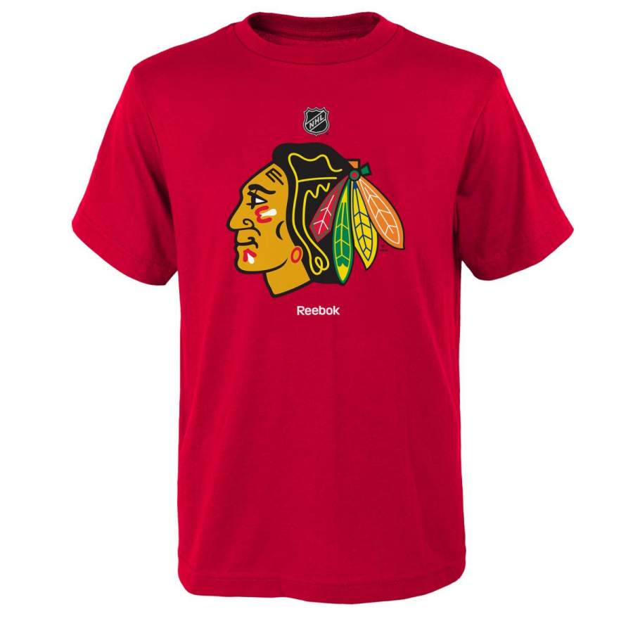 YOUTH Chicago Blackhawks Reebok primary logo T Shirt Red