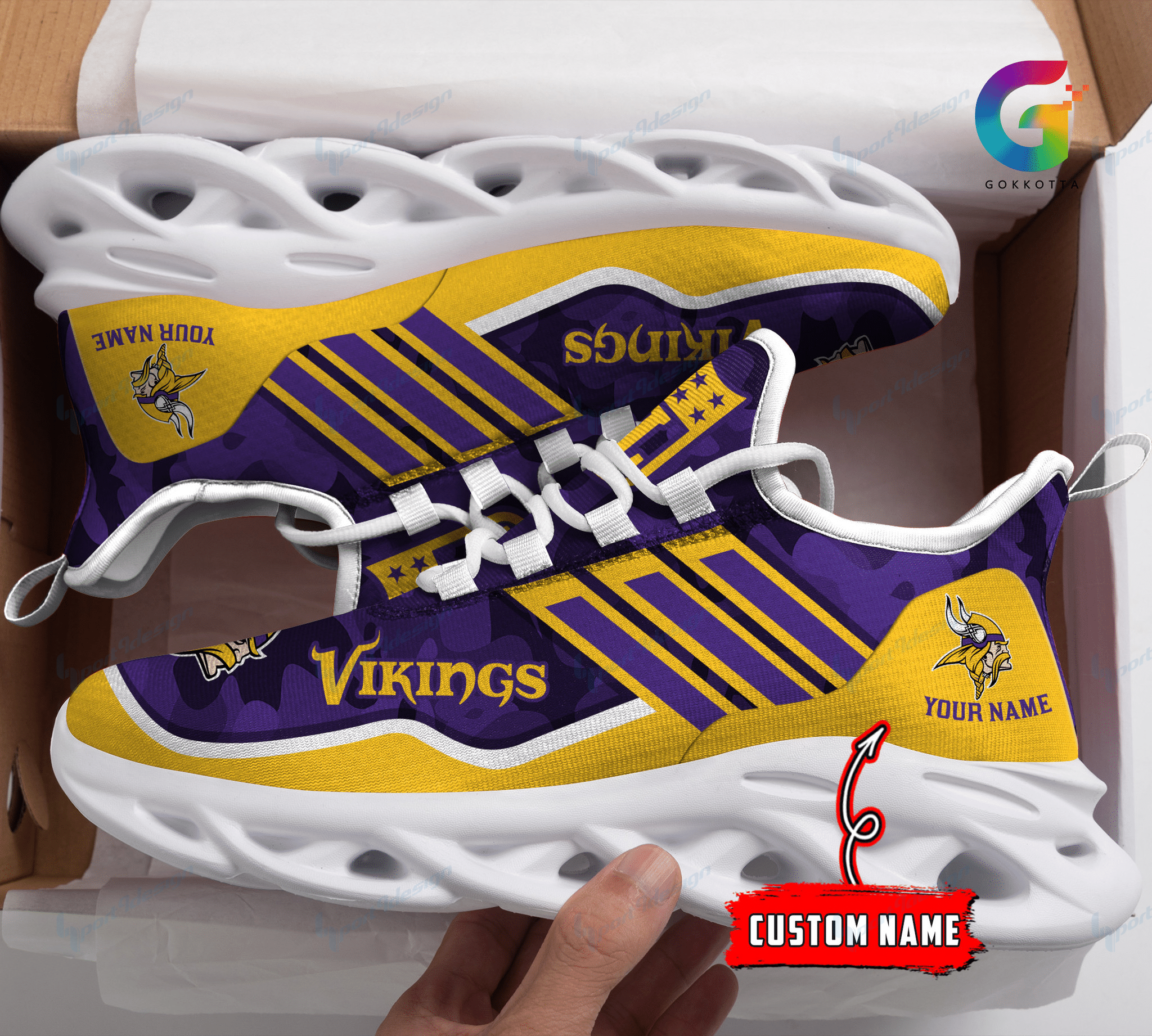 Minnesota Vikings Personalized Yezy Running Sneakers Bg313