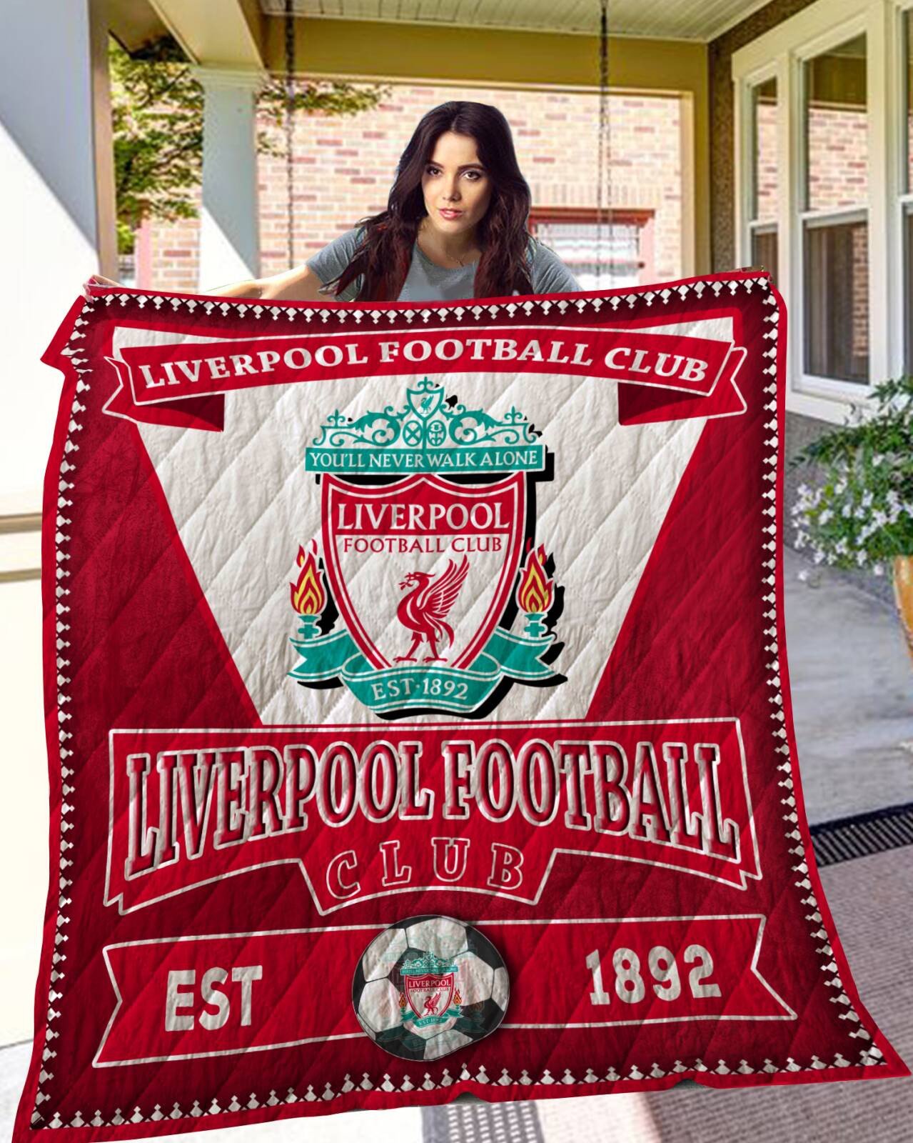 Liverpool Football Club 3D Quilt Blanket, Fleece Blanket