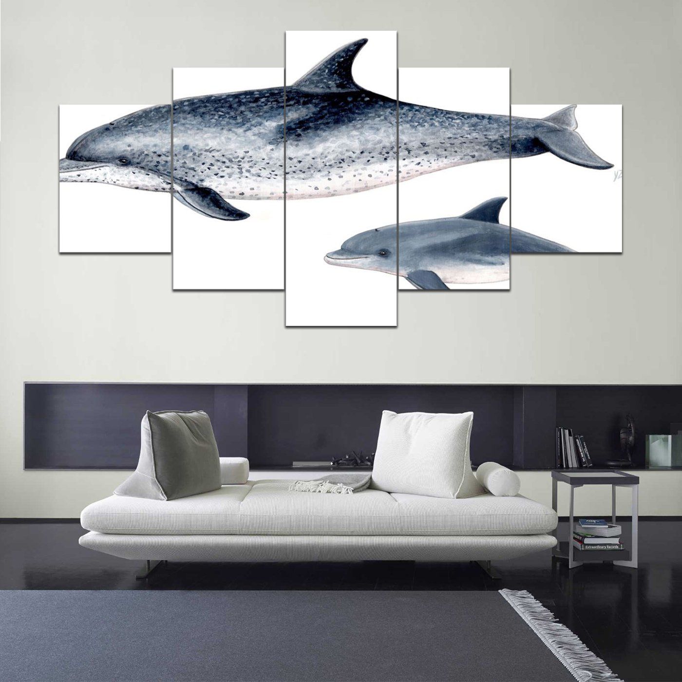 Atlantic Spotted Dolphin 5 Panel Canvas Art Wall Decor Home Decor