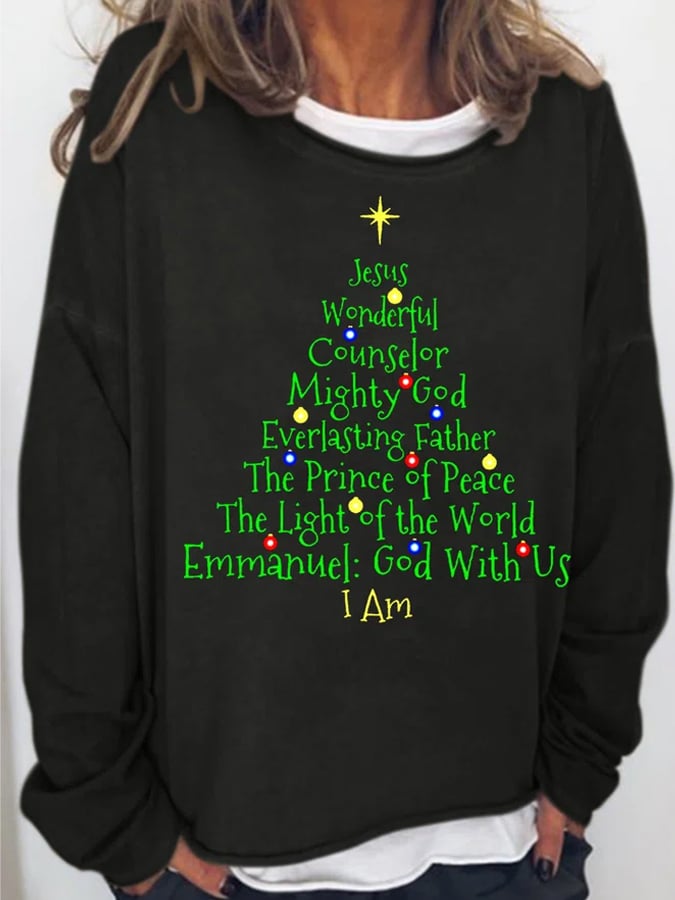 Women’S Christmas Jesus Printed Sweatshirts