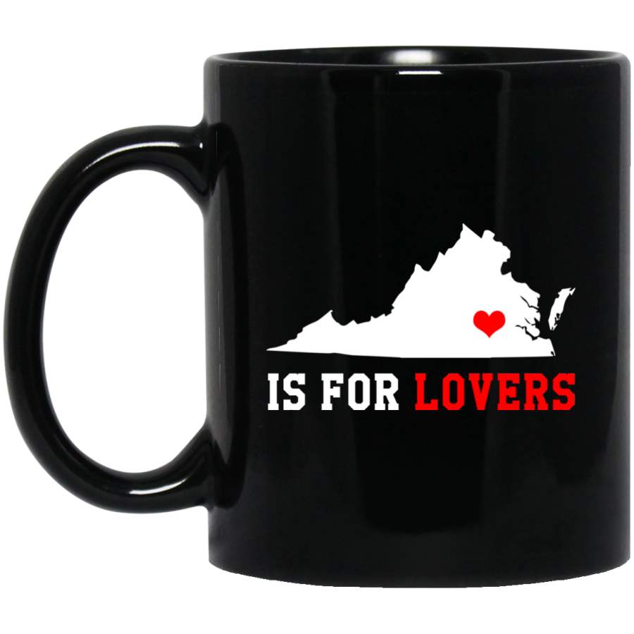 Throwback Vintage Virginia Lovers – Distressed BM11OZ 11 oz. Black Mug