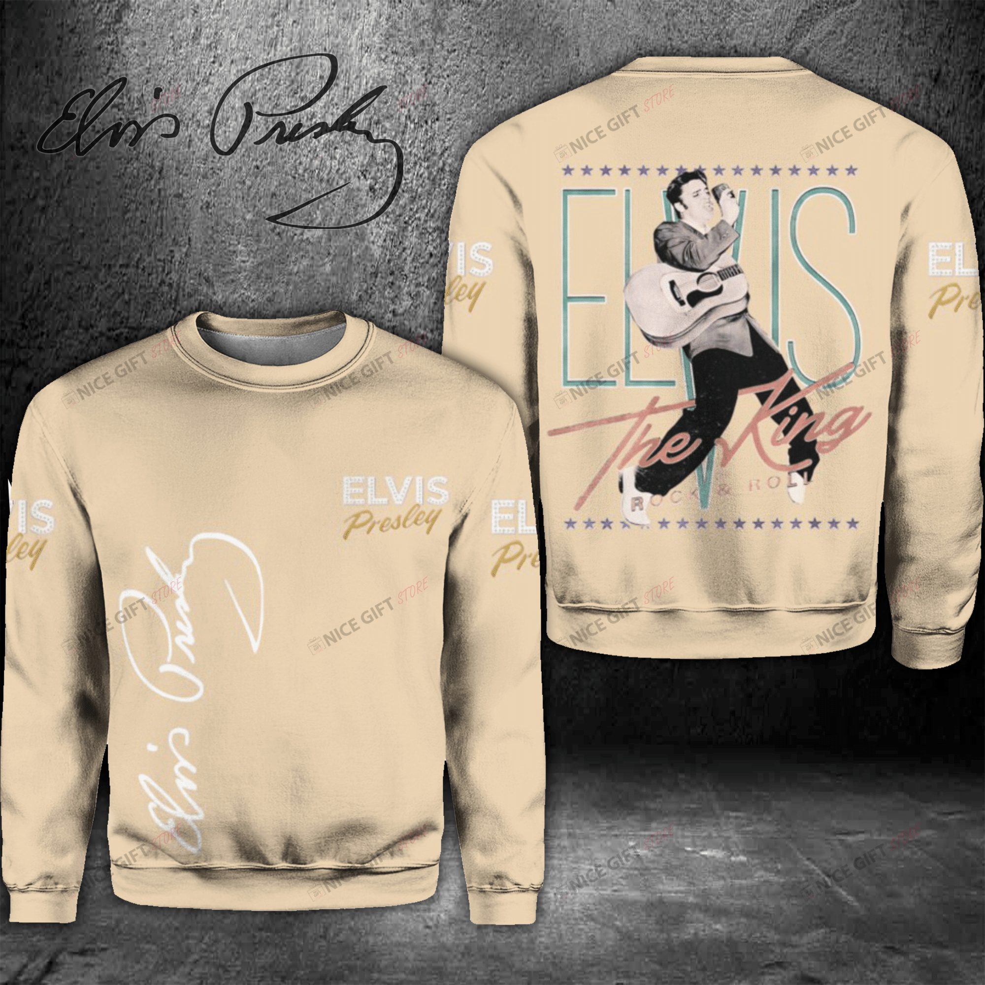 Elvis Presley Crewneck Sweatshirt 3Cs-B2B3