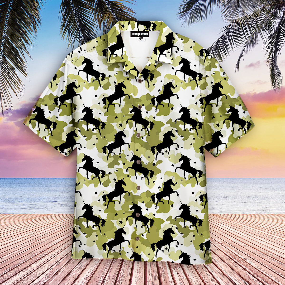 Camoflage Unicorns Hawaii Shirt For Men Women Ha9947