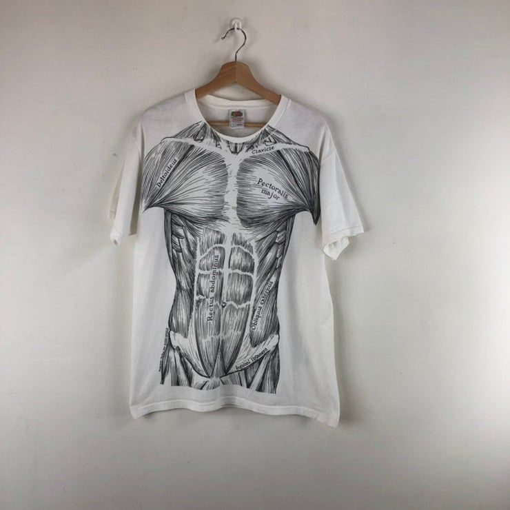 Vtg Muscle Anatomy Leslie Arwin Pat Bova Punk Rock T-Shirt