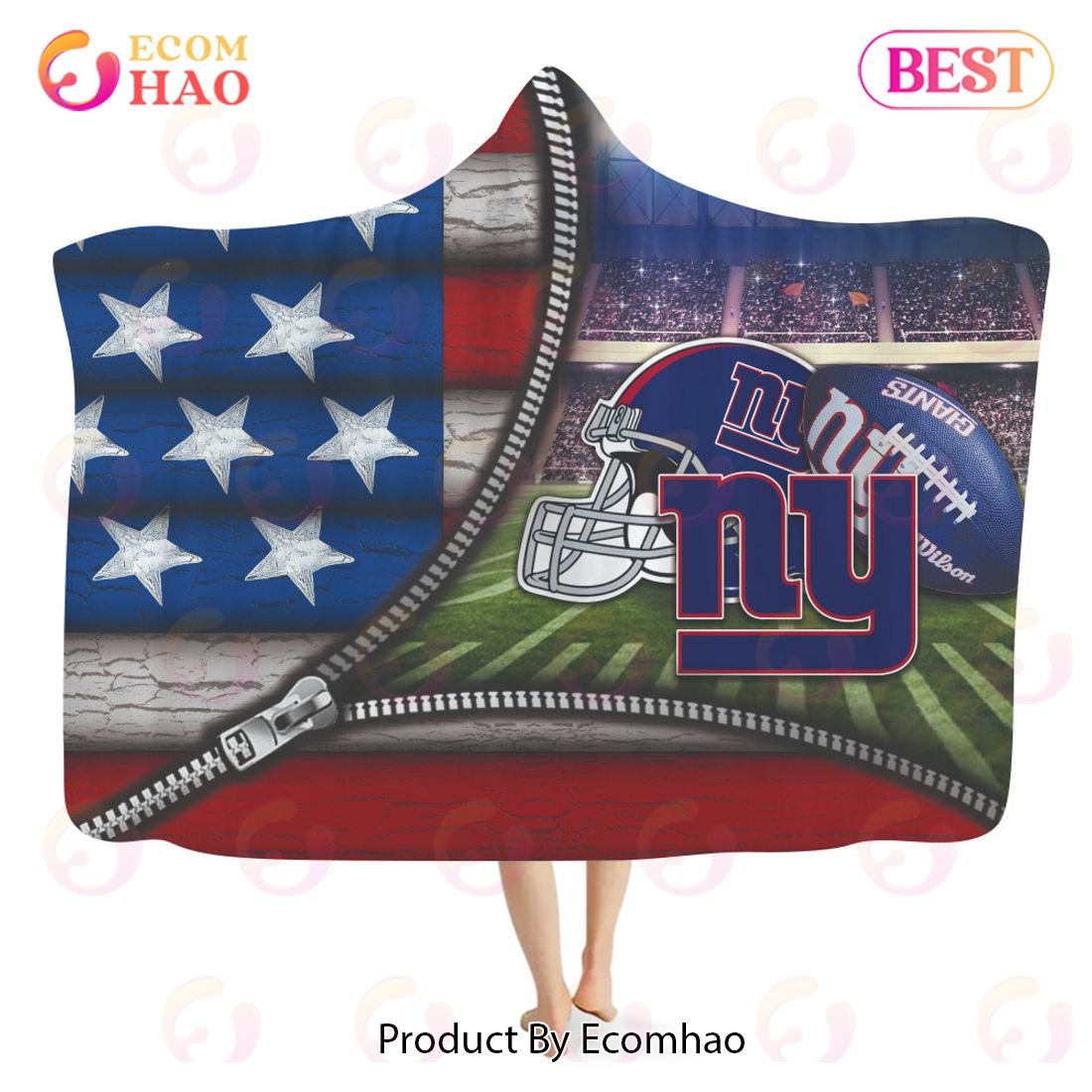 New York Giants Gift For Fan 3D Full Printing Hooded Blanket American