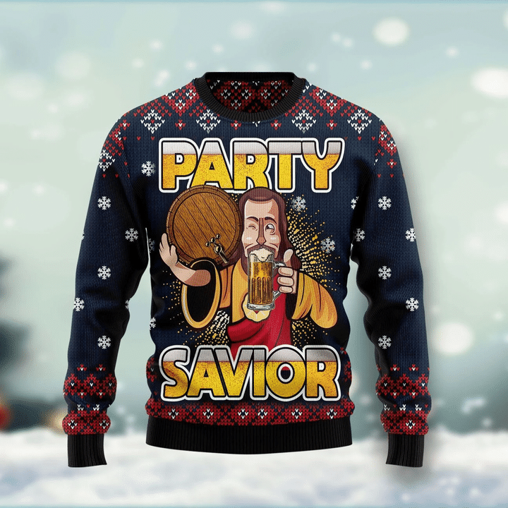 Jesus Party Ugly Christmas Sweater | For Men & Women | Adult | Us4433