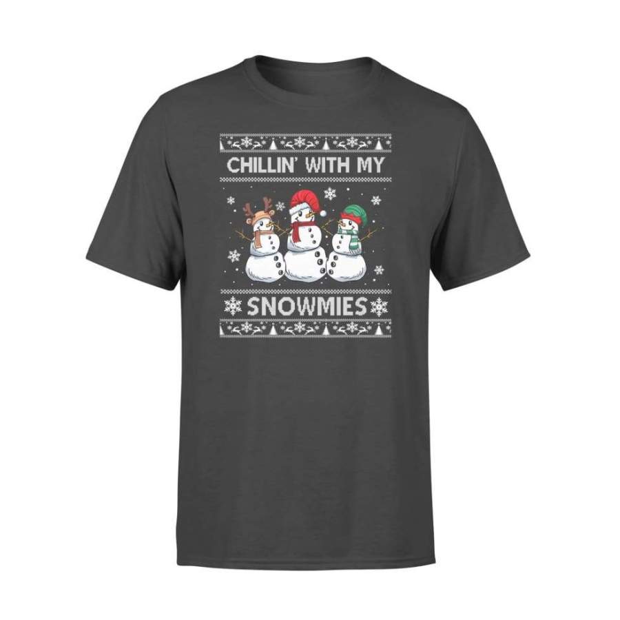 Chillin With My Snowmies Funny Ugly Christmas Pajama Xmas – Standard T-shirt