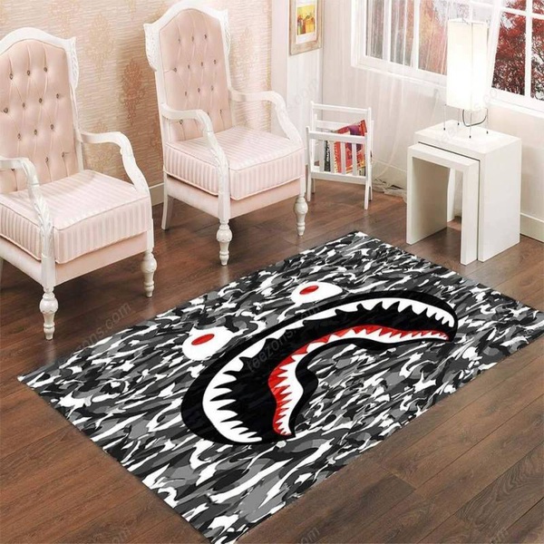 Bape Shark Black Army Pattern Area Limited Edition  Sku 267073 Rug