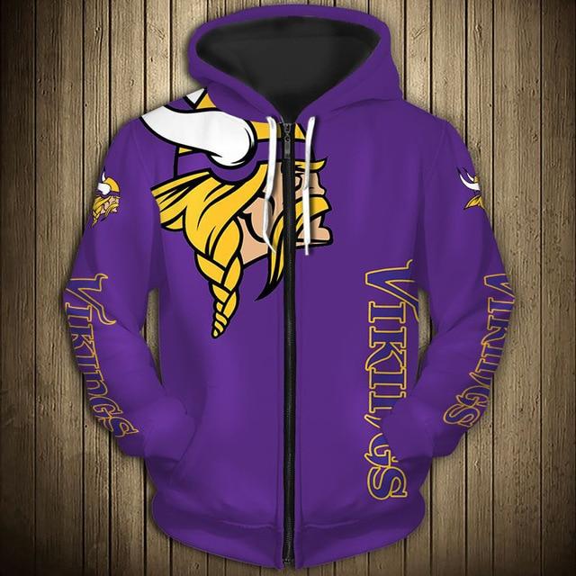 Minnesota Vikings Flag Zipper Hoodie