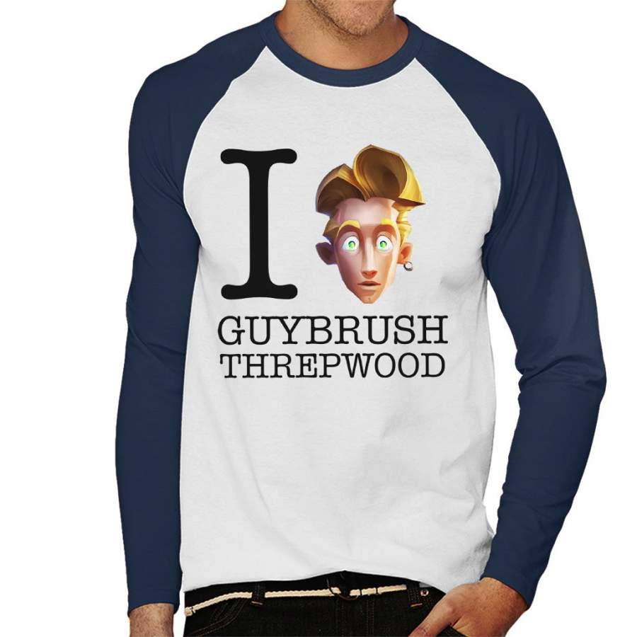 Monkey Island I Love Guy Threepwood Men’s Baseball Long Sleeved T-Shirt