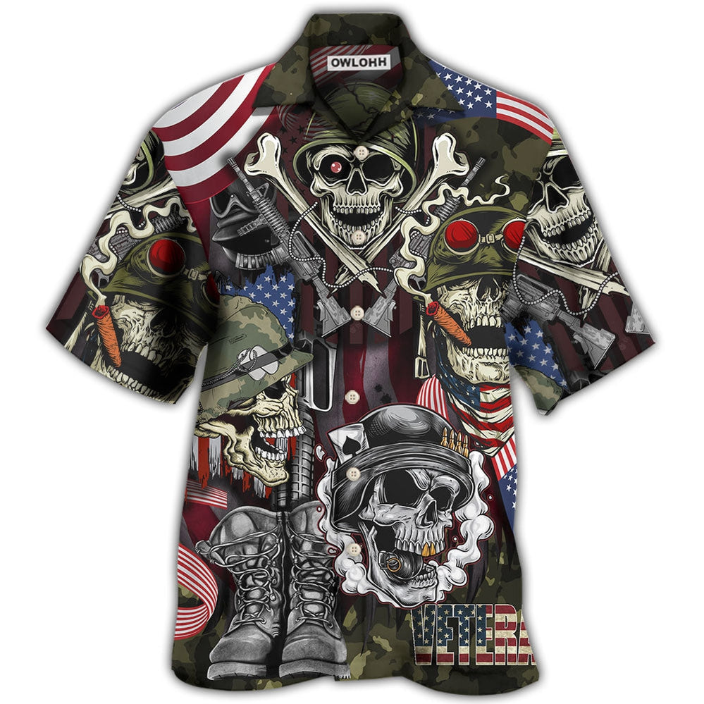 Veteran Skull War Art – Hawaiian Shirt  – Owl Ohh