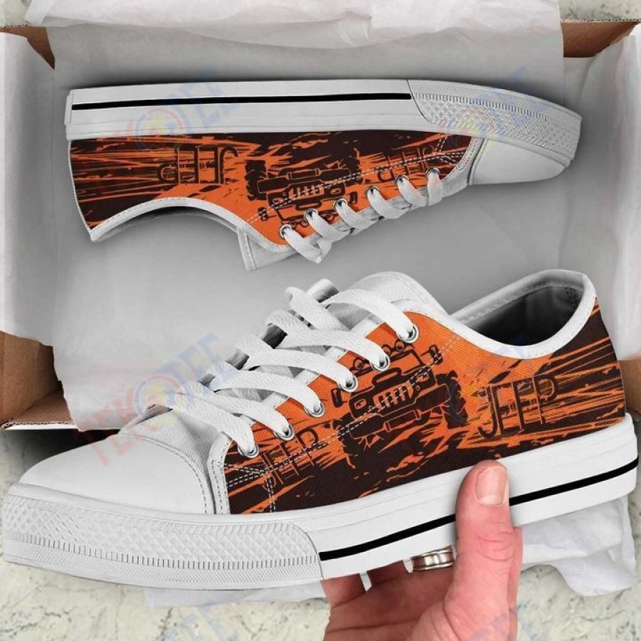 Mens Womens Jeep Christmas Low Top Shoes Custom Print Footwear Converse Sneakers TMT923