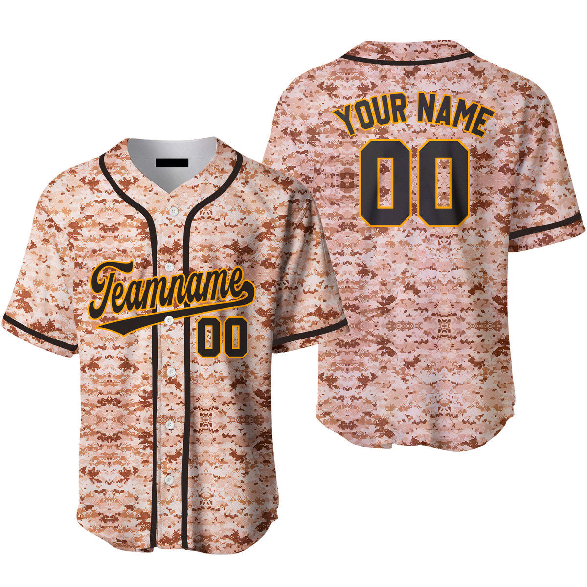 Custom Us Navy Camo Style Black Orange Gold Baseball Jerseys For Men & Women