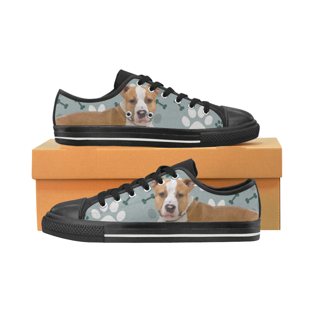 American Staffordshire Terrier Black Women’s Classic Canvas Shoes