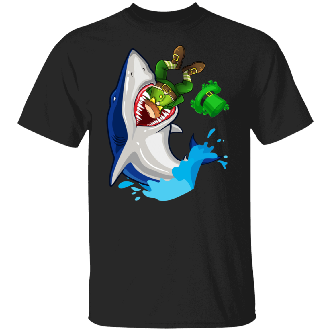 St Patrick’S Day Shark Shirt Shark Eats Leprechaun Funny St Patrick’S Day Shark Lover Boys Girls Kids Gifts T-Shirt