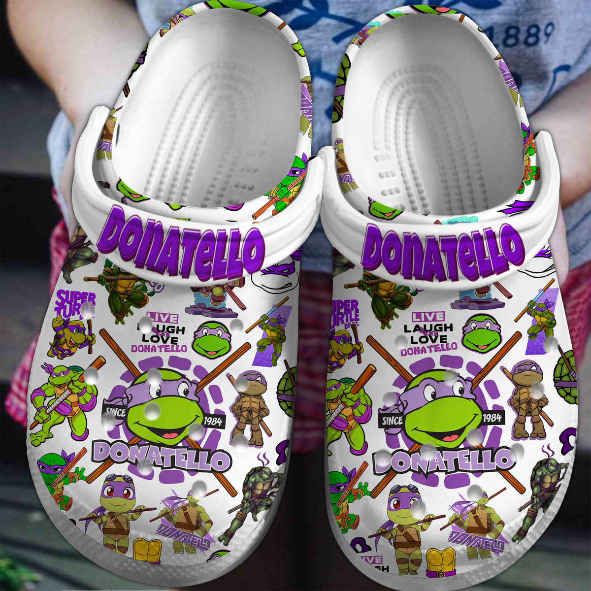 Teenage Mutant Ninja Turtles (DONATELLO) Cartoon Crocs Crocband Shoes Clogs For Men Women and Kids