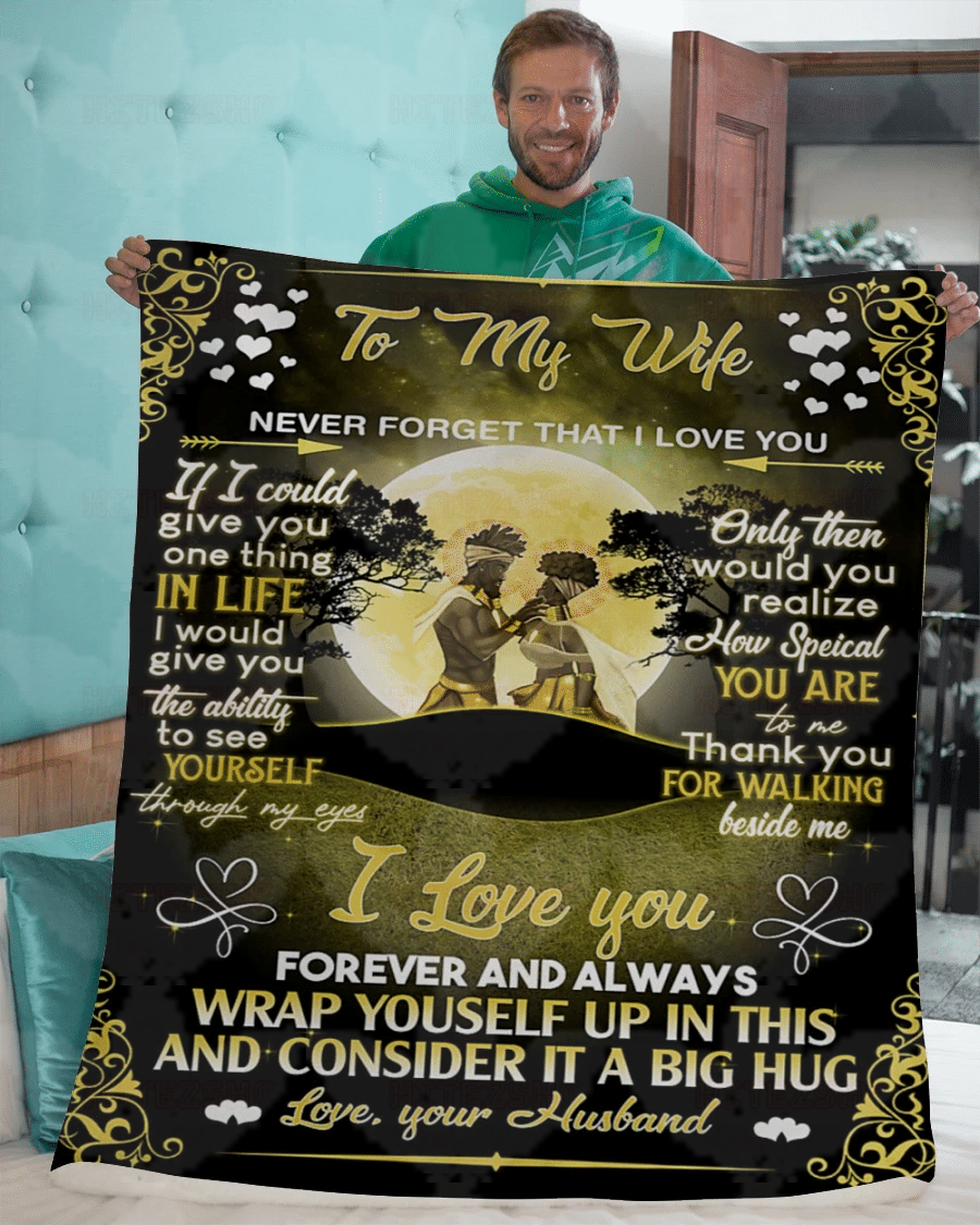 Couple To My Wife Sherpa Blanket Never Forget I Love You – Valentines Day Gifts – Valentine Gift For Wife – Blanket Valentine For Wife