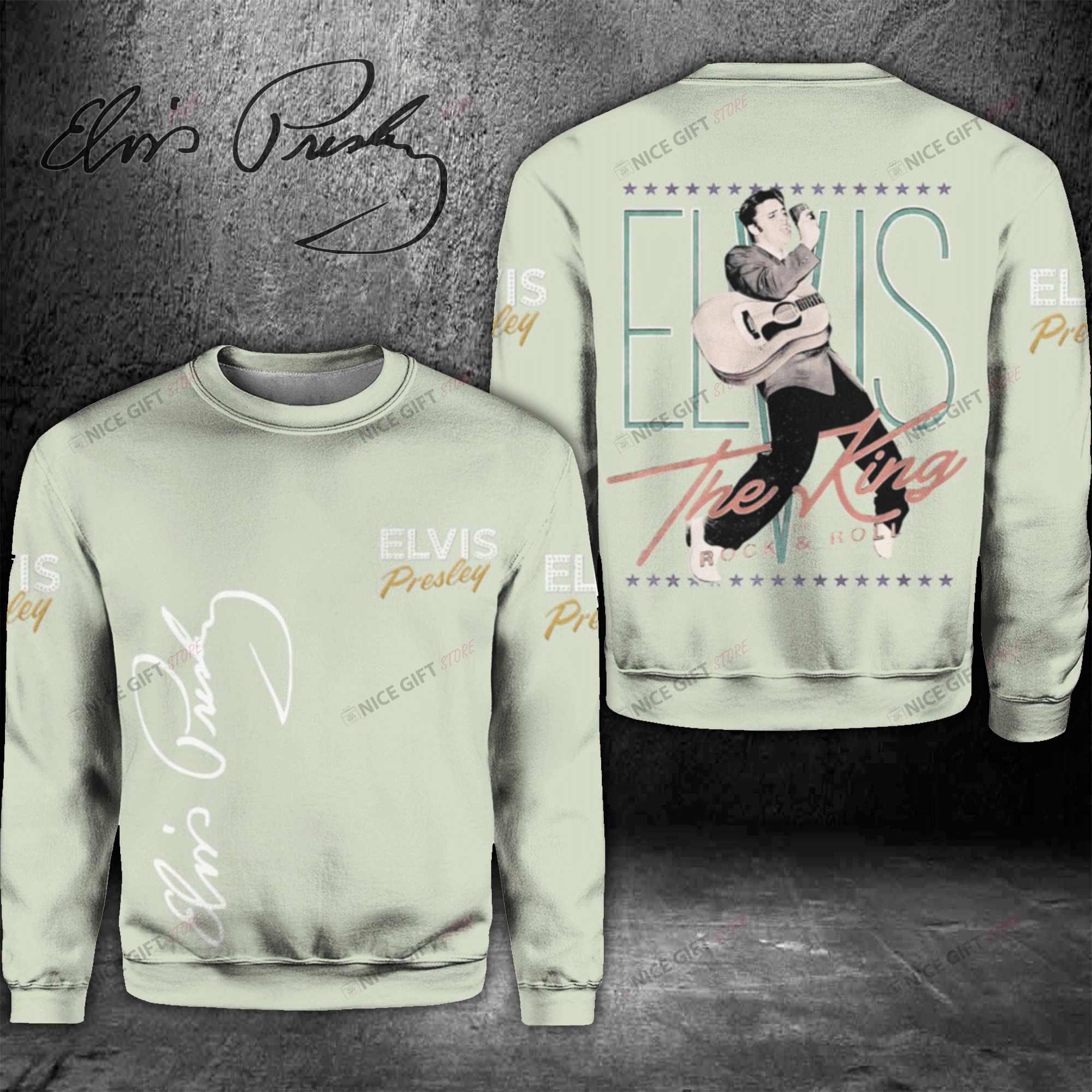 Elvis Presley Crewneck Sweatshirt 3Cs-Y0J4
