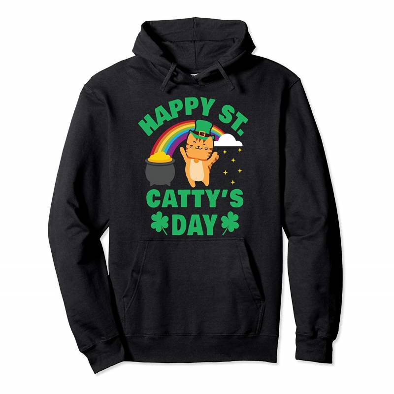 Cat St. Patrick’s Day – Funny Kitten Pun Rainbow Pullover Hoodie